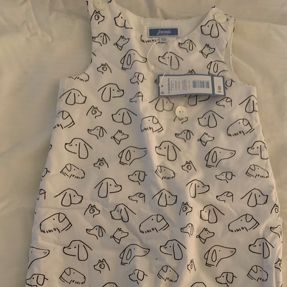 Puppy print 12 mon overalls